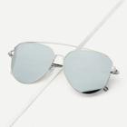 Romwe Guys Top Bar Mirror Lens Sunglasses