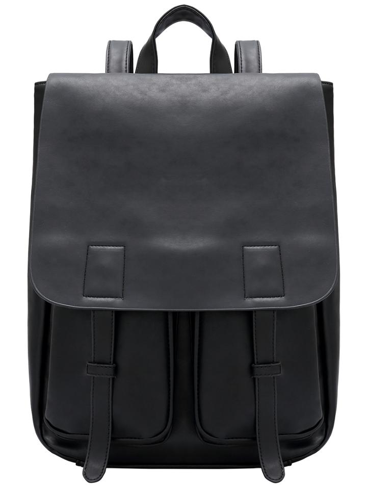 Romwe Belt Strap Pu Backpacks