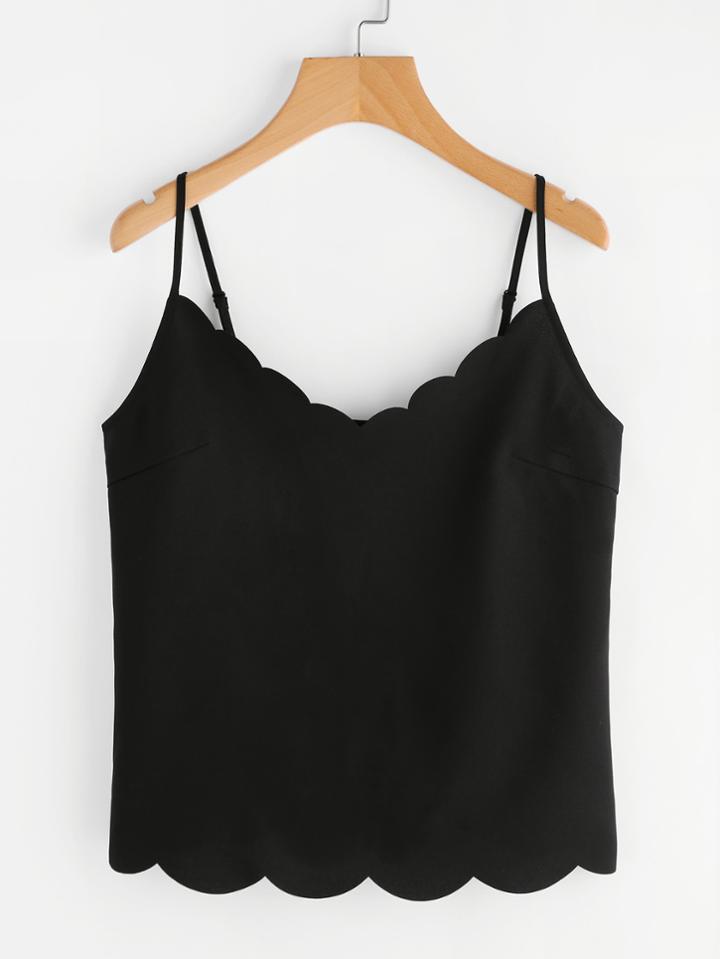 Romwe Scalloped Edge Cami Top
