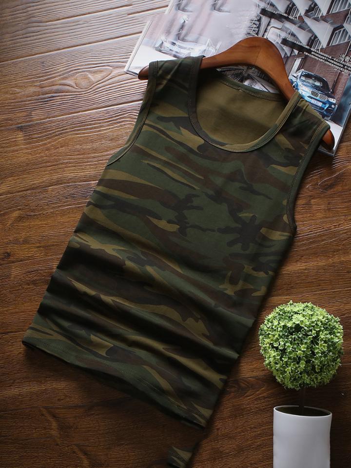Romwe Men Camo Vest