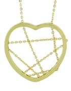 Romwe Gold Plated Long Unique Heart Pendant Necklace