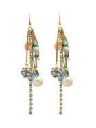 Romwe Latest Design Colorful Beads Rhinestone Long Chain Earrings