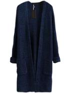 Romwe With Pockets Long Navy Cardigan