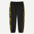 Romwe Guys Elastic Waist Camo Tape Tapered Pants