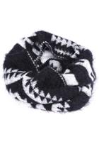 Romwe Snowflake Knit Mohair  Scarf--white