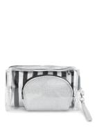 Romwe Striped Design Makeup Bag 3pcs