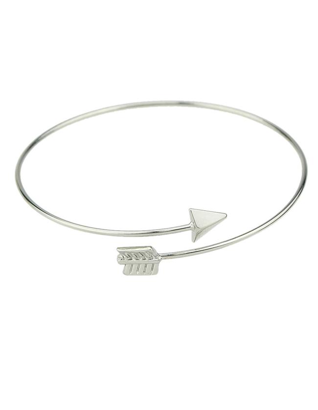 Romwe Silver Plated Arrow Shape Bracelet