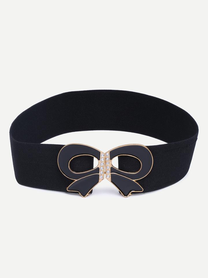 Romwe Black Bow Decorated Belt