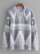 Romwe Geometric Print Jumper Sweater