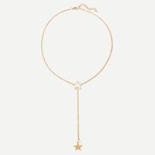 Romwe Star Detail Lariats Chain Necklace
