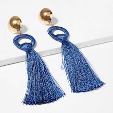 Romwe Circle Detail Tassel Drop Earrings 1pair