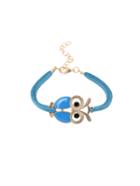 Romwe Blue Owl High-shine Lobster Clasp Vintage Hand Chain