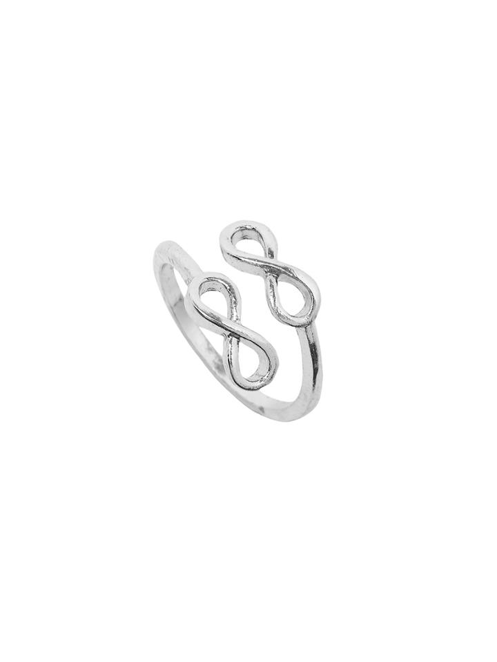 Romwe Silver Dual Eight Ring