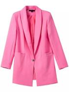 Romwe Notch Lapel Single Button Slim Rose Red Blazer
