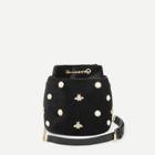 Romwe Faux Pearl And Metal Decor Bucket Bag