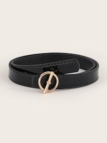 Romwe Bar Decor Round Buckle Belt