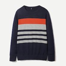Romwe Guys Colorblock Striped Jumper