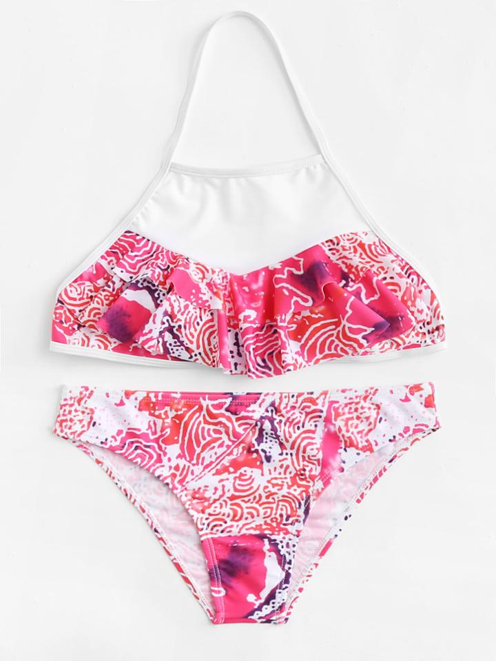 Romwe Halter High Neck Bikini Set