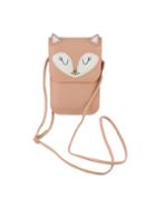 Romwe Pink Cute Fox Pu Card Bag