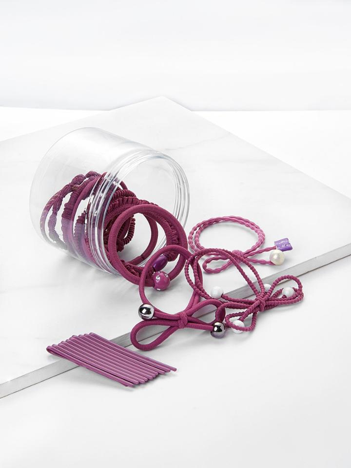 Romwe Knot Hair Tie And Hair Clip Set 21pcs