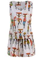 Romwe V Neck Sleeveless Tank Top With Egypt Print Shorts