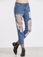 Romwe Extreme Distressed Ankle Jeans