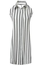 Romwe Lapel Backless Bow Vertical Striped Dress