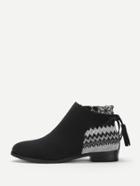 Romwe Tassel Back Detail Heeled Chelsea Boots