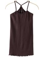 Romwe Spaghetti Strap Fungus Hem Coffee Cami Top