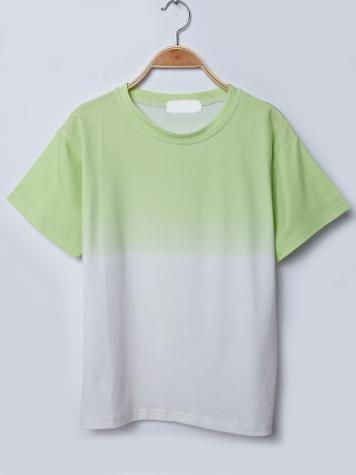 Romwe Grass Green Ombre Drop Shoulder T-shirt
