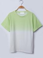 Romwe Grass Green Ombre Drop Shoulder T-shirt