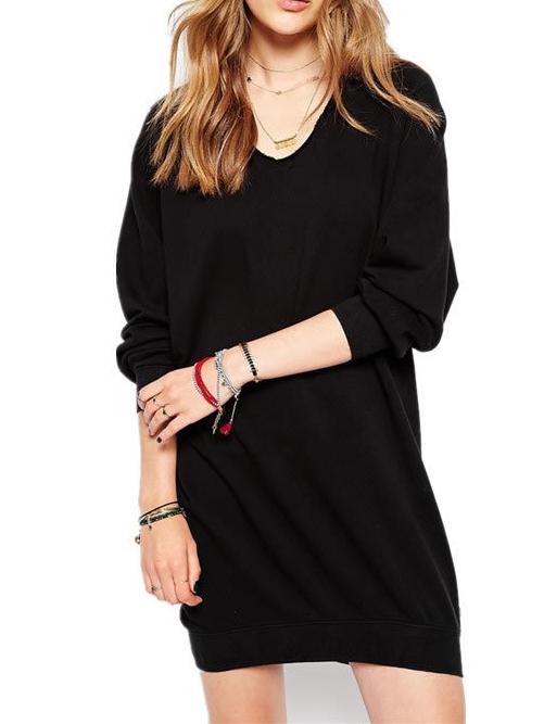 Romwe V Neck Loose Sweatshirt