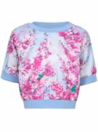 Romwe Half Sleeve Florals T-shirt