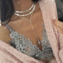 Romwe Disc & Arrow Design Choker Set 2pcs