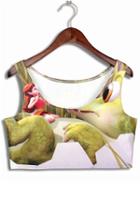 Romwe Green Dinosaur Beauty Print Crop Vest