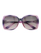 Romwe Purple Square Shaped Oversized Sunglasses
