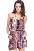 Romwe Romwe Boho Paisley Pattern Romper