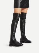 Romwe Side Zipper Pu Thigh High Boots