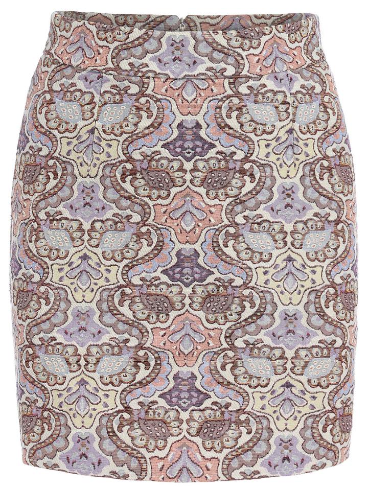 Romwe Vintage Print Bodycon Skirt