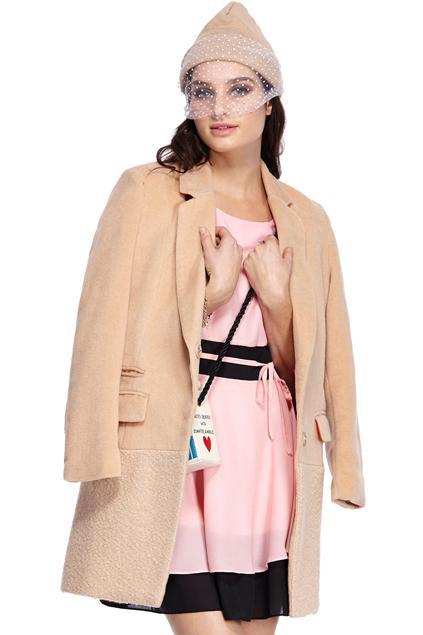 Romwe Romwe Pocketed Long Sleeves Pink Coat