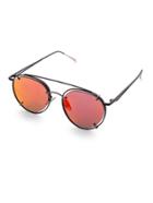 Romwe Red Lens Double Bridge Sunglasses