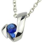 Romwe Blue Diamond Silver Pendants Necklace