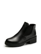 Romwe Faux Leather Ankle Boots