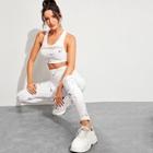 Romwe Contrast Mesh Top With Tie Dye Leggings