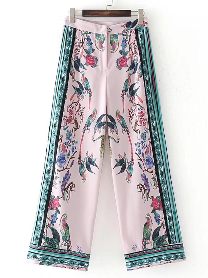 Romwe High Waist Wide Leg Pants