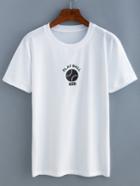 Romwe White Play Print T-shirt