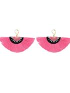 Romwe Hotpink Handmade Ethnic Jewelry Boho Style Fan Shaped Earrings