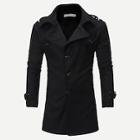 Romwe Men Single Breasted Slit Hem Coat