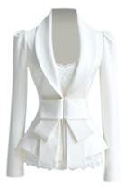 Romwe Bowknot Sheer White Suits