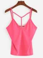 Romwe Hot Pink Strappy Cami Top